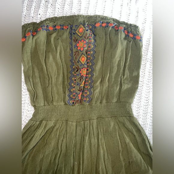 Green strapless romper - Picture 3 of 4